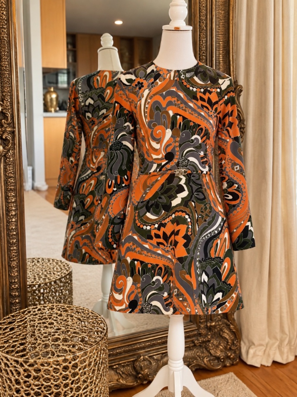 Zara Paisley Print Long Sleeve Mini Dress – Size XS